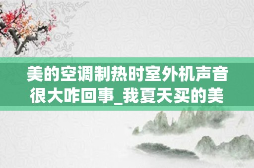 美的空调制热时室外机声音很大咋回事_我夏天买的美的空调，制冷时外机没声音，现在制热就有声音，嗡嗡的响，是什么原因？