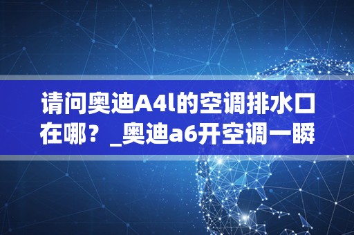 请问奥迪A4l的空调排水口在哪？_奥迪a6开空调一瞬间有酸臭味