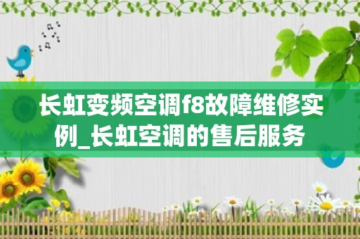 长虹变频空调f8故障维修实例_长虹空调的售后服务