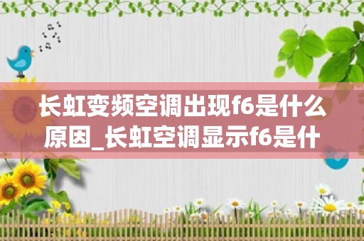 长虹变频空调出现f6是什么原因_长虹空调显示f6是什么问题怎么解决