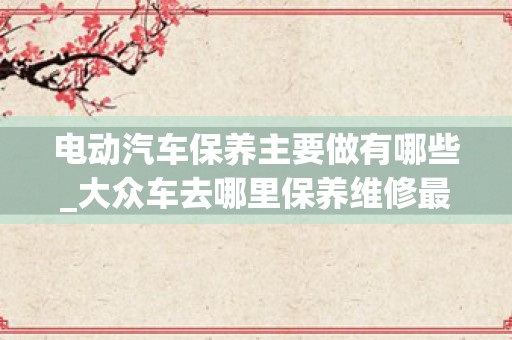 电动汽车保养主要做有哪些_大众车去哪里保养维修最好