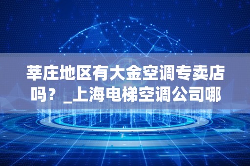莘庄地区有大金空调专卖店吗？_上海电梯空调公司哪家好？