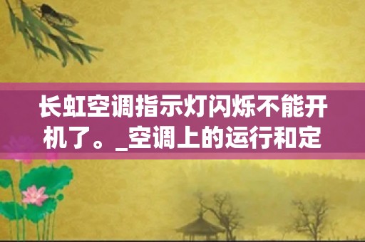 长虹空调指示灯闪烁不能开机了。_空调上的运行和定时同时闪烁是怎么回事-