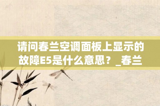 请问春兰空调面板上显示的故障E5是什么意思？_春兰空调上的图标是油壶,是什么故障