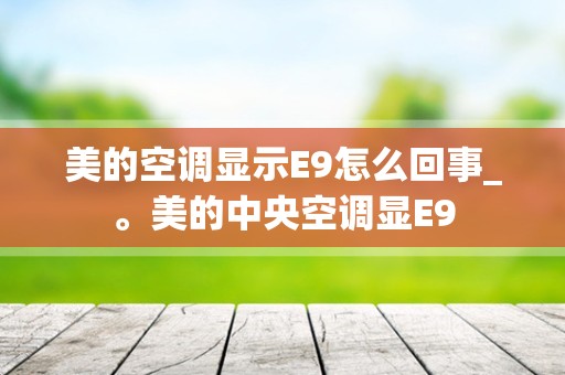 美的空调显示E9怎么回事_。美的中央空调显E9