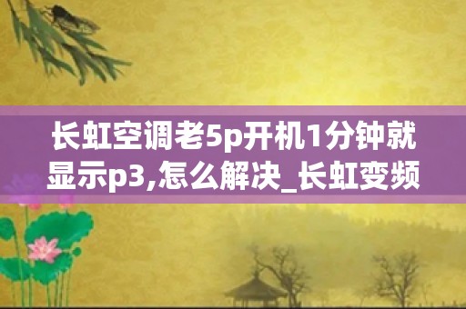 长虹空调老5p开机1分钟就显示p3,怎么解决_长虹变频空调故障代码