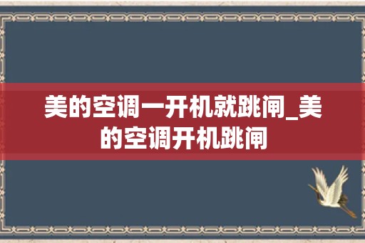 美的空调一开机就跳闸_美的空调开机跳闸