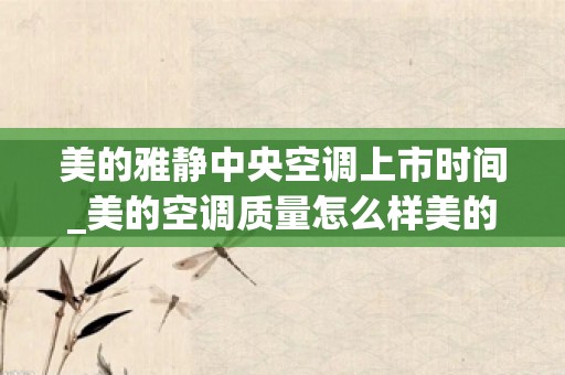 美的雅静中央空调上市时间_美的空调质量怎么样美的空调有哪些特点