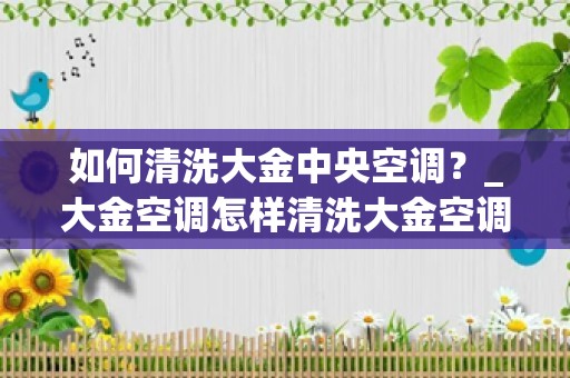 如何清洗大金中央空调？_大金空调怎样清洗大金空调清洗步骤介绍