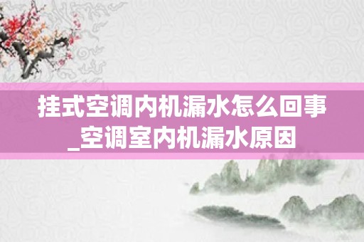 挂式空调内机漏水怎么回事_空调室内机漏水原因