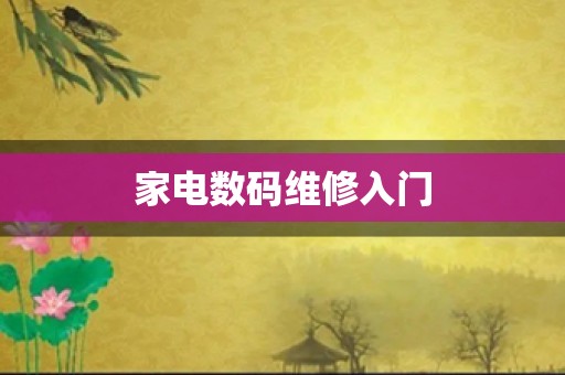 家电数码维修入门