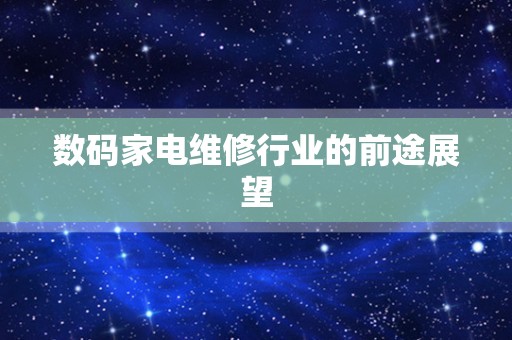 数码家电维修行业的前途展望