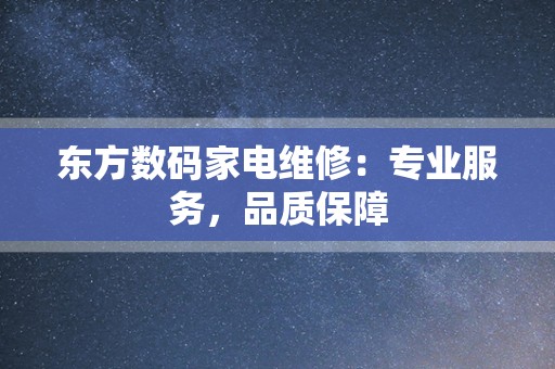 东方数码家电维修：专业服务，品质保障