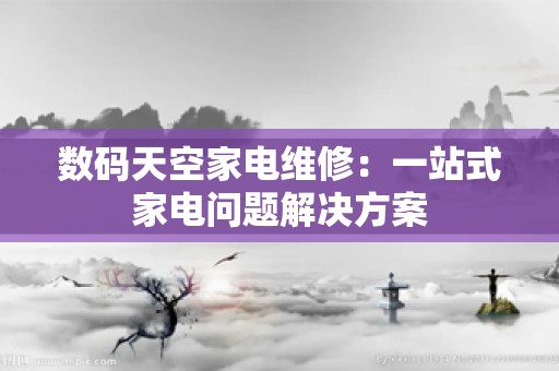 数码天空家电维修：一站式家电问题解决方案