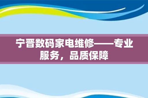 宁晋数码家电维修——专业服务，品质保障