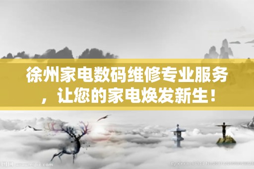 徐州家电数码维修专业服务，让您的家电焕发新生！