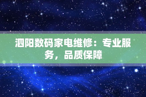 泗阳数码家电维修：专业服务，品质保障