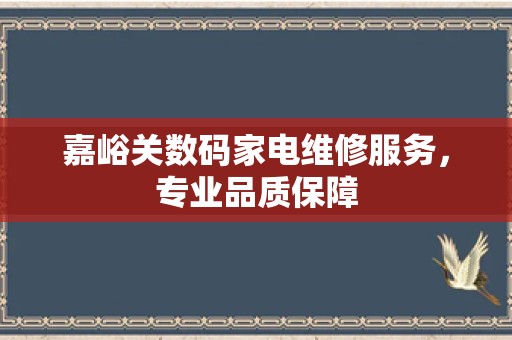 嘉峪关数码家电维修服务，专业品质保障