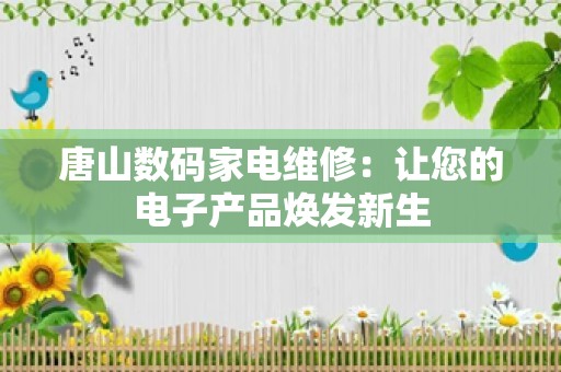 唐山数码家电维修：让您的电子产品焕发新生