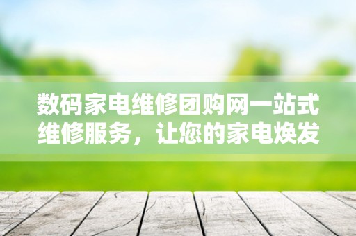 数码家电维修团购网一站式维修服务，让您的家电焕发新生！