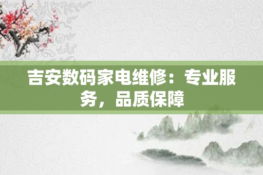 吉安数码家电维修：专业服务，品质保障
