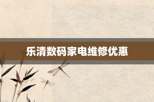 乐清数码家电维修优惠