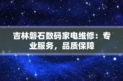 吉林磐石数码家电维修：专业服务，品质保障