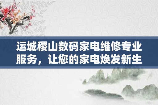 运城稷山数码家电维修专业服务，让您的家电焕发新生！