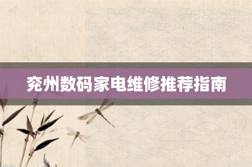 兖州数码家电维修推荐指南