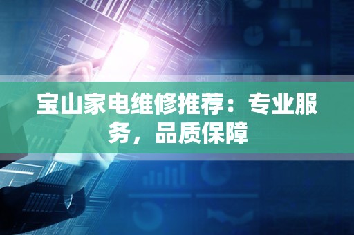 宝山家电维修推荐：专业服务，品质保障