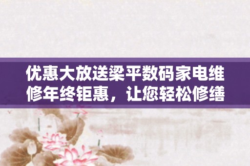 优惠大放送梁平数码家电维修年终钜惠，让您轻松修缮家电，畅享品质生活！