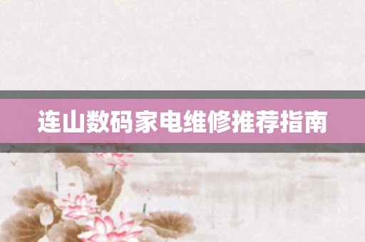 连山数码家电维修推荐指南