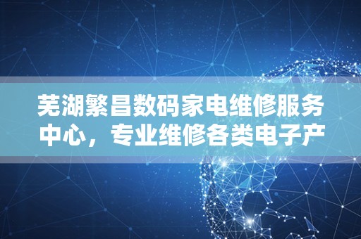 芜湖繁昌数码家电维修服务中心，专业维修各类电子产品