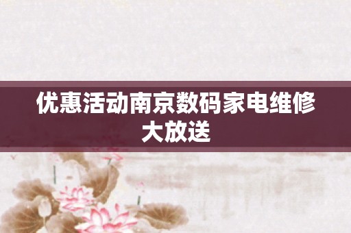 优惠活动南京数码家电维修大放送