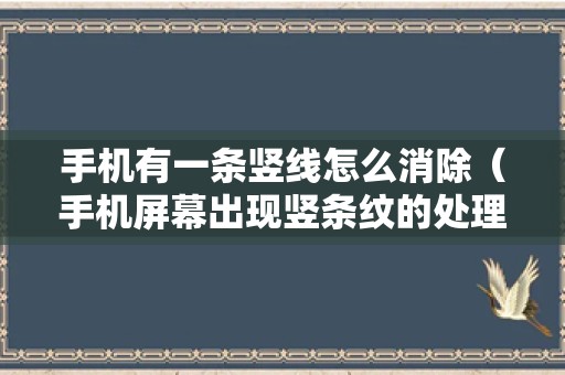 手机有一条竖线怎么消除（手机屏幕出现竖条纹的处理方法）