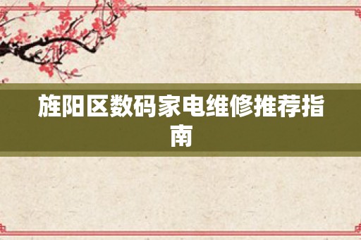 旌阳区数码家电维修推荐指南