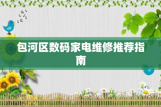 包河区数码家电维修推荐指南