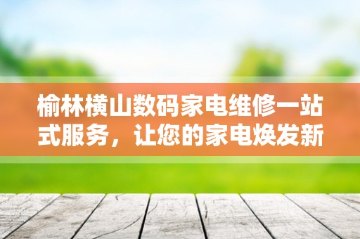榆林横山数码家电维修一站式服务，让您的家电焕发新生