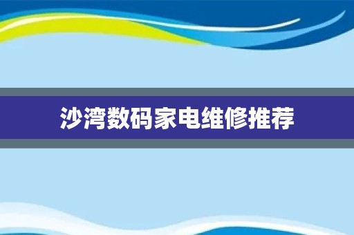 沙湾数码家电维修推荐
