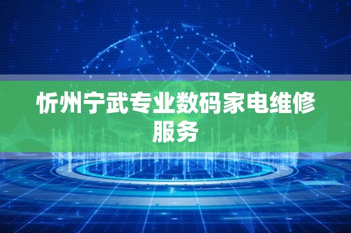 忻州宁武专业数码家电维修服务