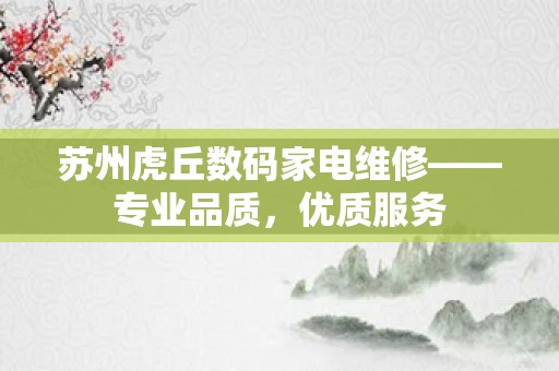 苏州虎丘数码家电维修——专业品质，优质服务