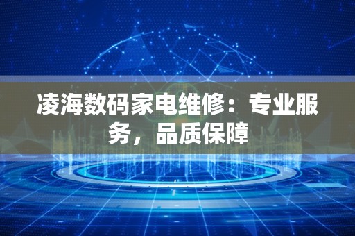 凌海数码家电维修：专业服务，品质保障
