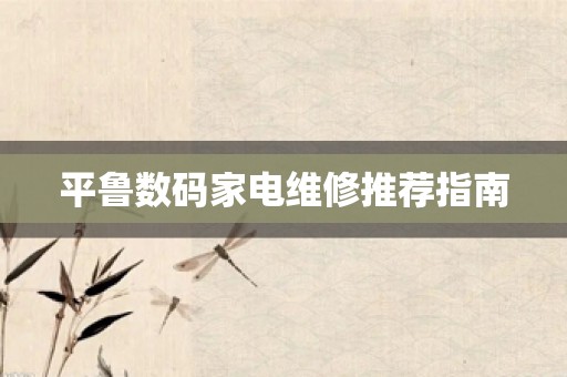 平鲁数码家电维修推荐指南