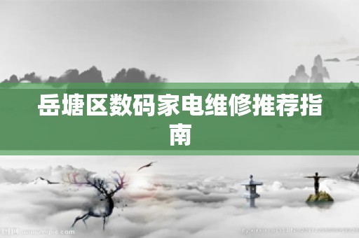 岳塘区数码家电维修推荐指南