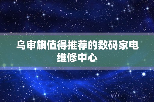 乌审旗值得推荐的数码家电维修中心