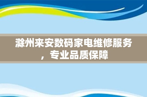 滁州来安数码家电维修服务，专业品质保障
