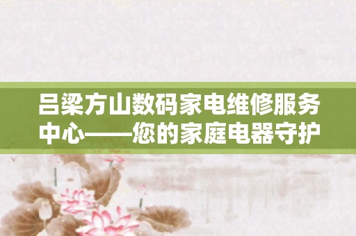 吕梁方山数码家电维修服务中心——您的家庭电器守护者