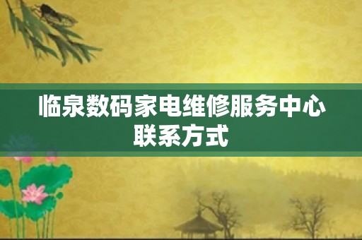 临泉数码家电维修服务中心联系方式