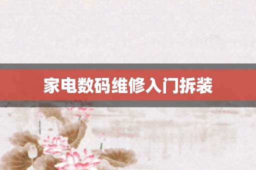 家电数码维修入门拆装