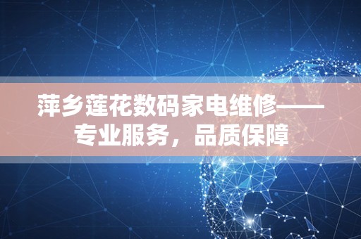 萍乡莲花数码家电维修——专业服务，品质保障